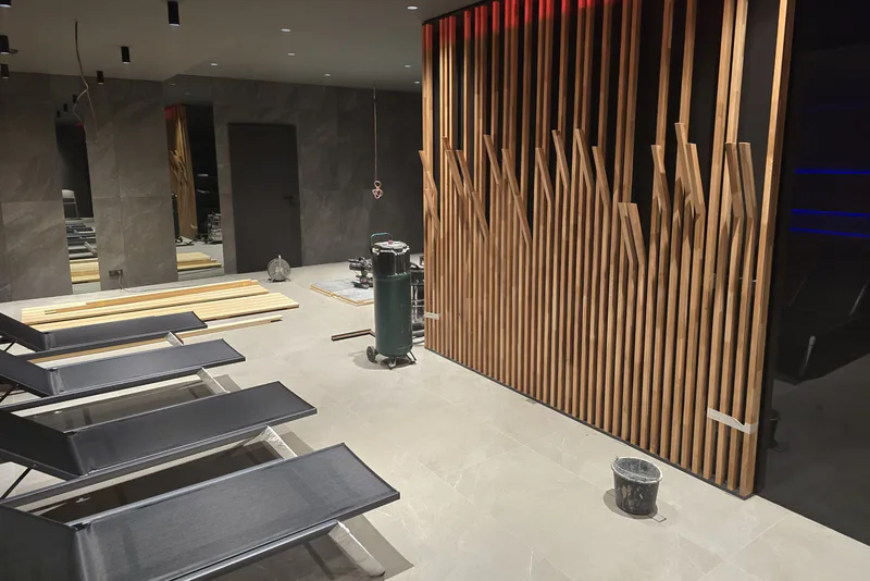 Dokončovací práce v interiéru wellness prostoru